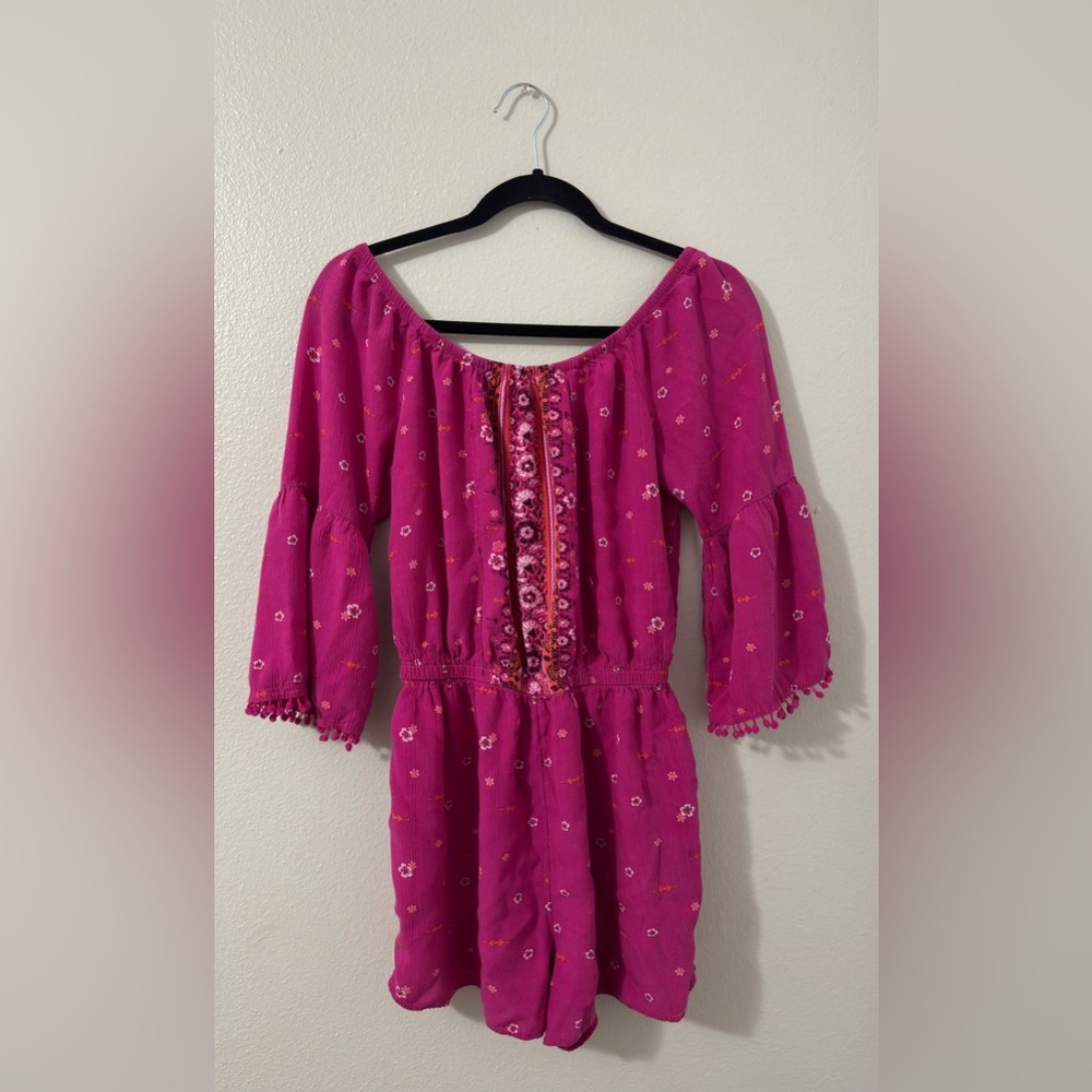 Mudd Pink Floral Boho Romper